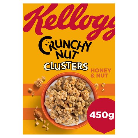 Kellogg's Crunchy Nut Chocolate Curls 450g. . Cereal with honey clusters crossword